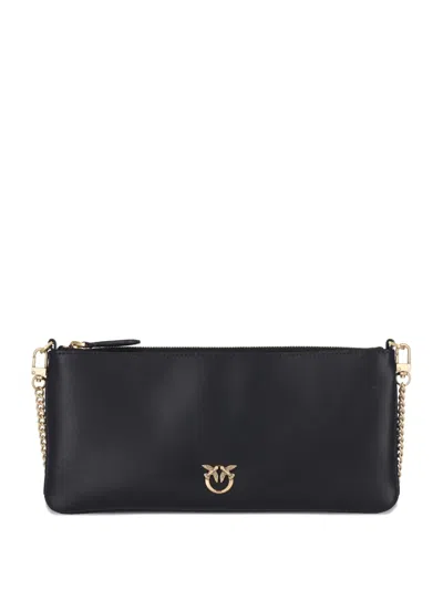 Pinko Chain-strap Zipped Clutch Bag In Black