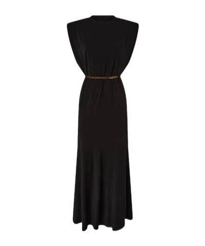 Pinko Chain-detailed Sleeveless Dress In Black