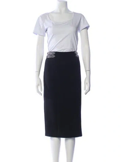 Pre-owned Pinko Chain-link Accents Skirt Set W/ Tags In Blue