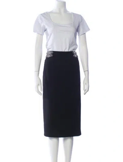 Pre-owned Pinko Chain-link Accents Skirt Set W/ Tags In Blue