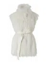 Pinko White Padded Polyester Coat In White