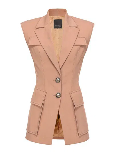 Pinko Single-breasted Sleeveless Blazer In Pink