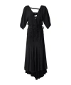 Pinko Long Silk-blend Crepe Dress In Black