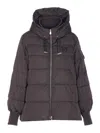 Pinko Contemporary Padded Coat With Horizontal Quilting In Blue