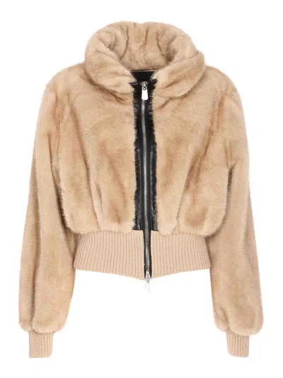 Pinko Bagels Bomber In Brown