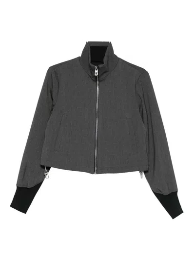 Pinko Gracia Bomber Tinto Filo Accop Grey Dark In Gray