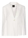Pinko Tailored White Blazer With Adjustable Strap Detail In White