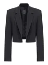 Pinko Short Jacket With Pockets And Lapels In Black