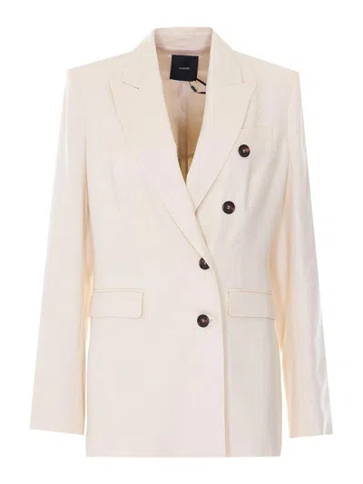 Pinko Amalfi Double-breasted Blazer In White