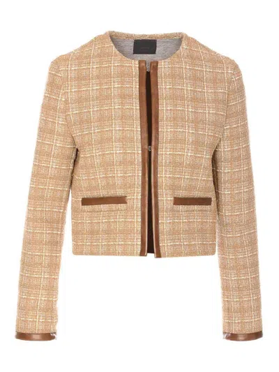 PINKO CHAQUETA DE CUERO - BEIS
