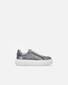 Pinko Laminated Shoes With Love Birds Logo In Gray