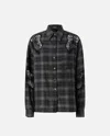 Pinko Lace Check-pattern Shirts In Black