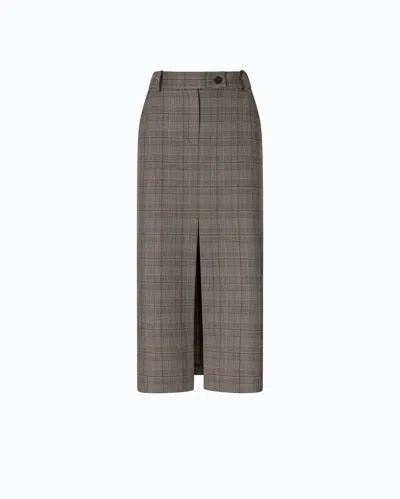 Pinko - Check Wool Calf-length Skirt - 46