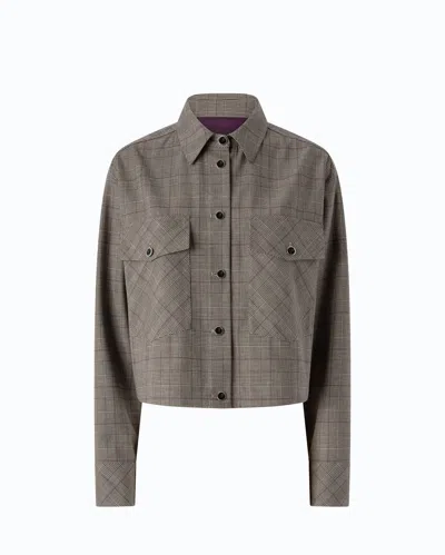Pinko - Check Wool-blend Cropped Overshirt - L