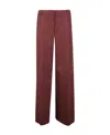 Pinko Checked Flannel Palazzo Trousers In Red