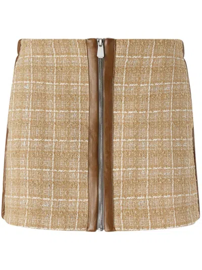 Pinko Checked Mini Skirt In 中性色