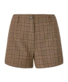 Pinko Wide Shorts With Checked Pattern In Brown