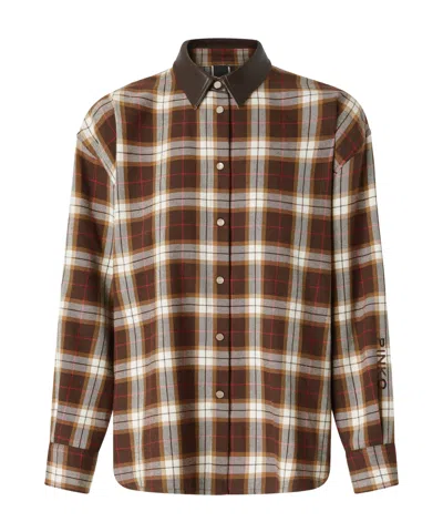 Pinko Checkered Shirt In Multicolour Brown/red