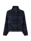 Pinko Check-pattern Cropped Coat In Multi