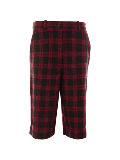 Pinko Straight Shorts Belt Loops Checked Pattern In Multi