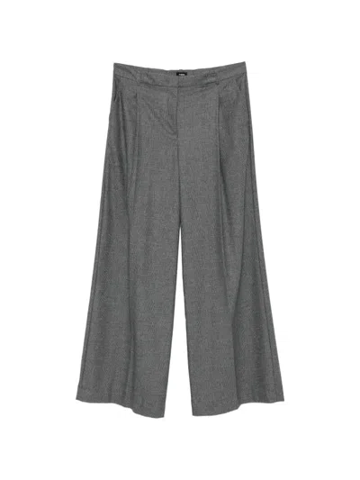 Pinko Check-pattern Trousers In Gray