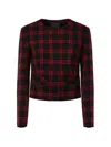Pinko Check-pattern Tweed Jacket In Red