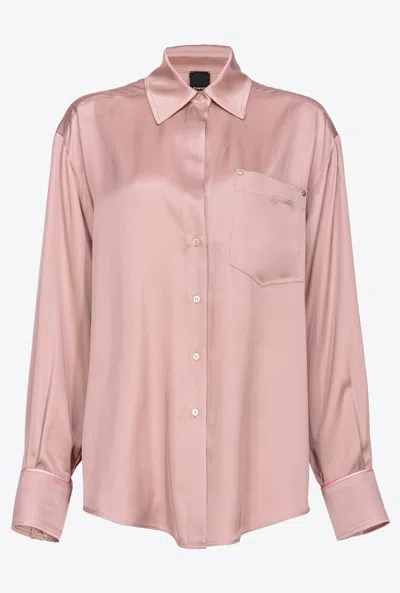 Pinko Hemd Aus Satin In Zephyr Pink