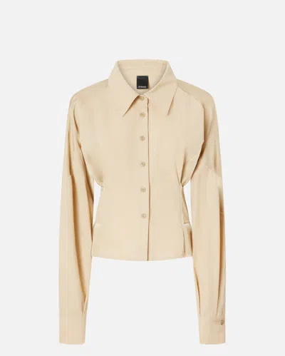 Pinko Habotai And Cotton Shirt With Belt