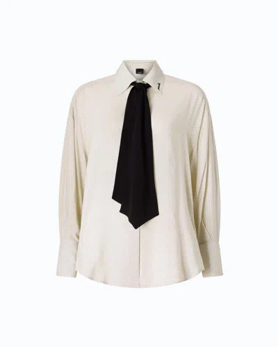 Pinko - Chemise En Popeline À Pois Avec Cravate Amovible - Xs In Multicolor
