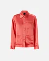 Pinko Flowing Satin Shirt With Small Pocket