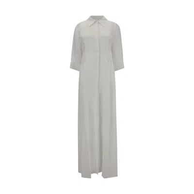 Pinko Chemisier Long Dress In Gray