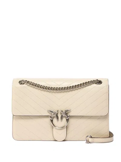 Pinko Chevron Bird Cross Body Bag In White