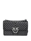 Pinko Chevron-pattern Chain-strap Shoulder Bag In Black