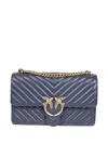 Pinko Chevron-pattern Chain-strap Shoulder Bag In Blue