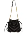 Pinko Chevron-pattern Fringed Bucket Bag
