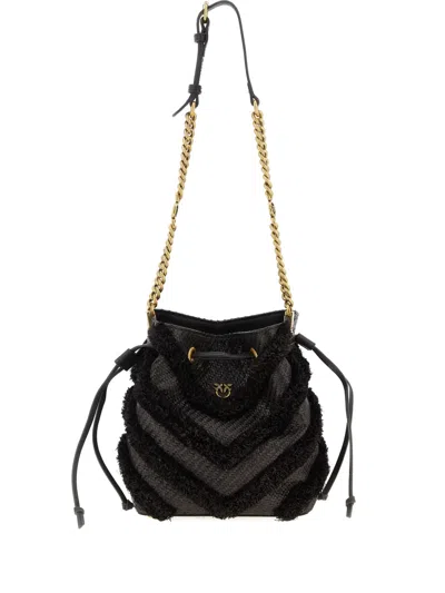 Pinko Chevron-pattern Fringed Bucket Bag