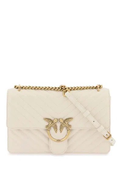 Pinko Chevron Quilted Classic Love Bag One In White