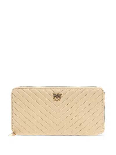PINKO CHEVRON-QUILTED LEATHER WALLET
