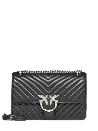 Pinko Chevron-quilted Nappa Shoulder Bag With Chain Strap