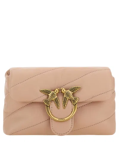 Pinko Chic Blush Quilted Crossbody Love Puff Bag In Pink
