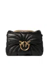 Pinko Love Puff Quilted Chain-linked Crossbody Bag In Black