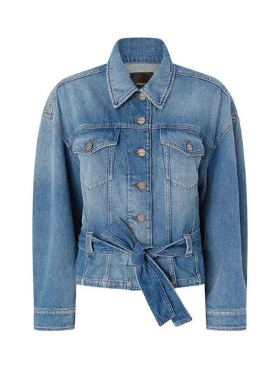Pinko Chic Denim Coat For Women In Blue