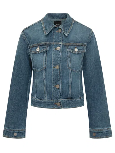 Pinko Chic Jacket With Collar And Pockets In Blue