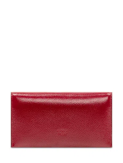 Pinko Chic Mini Clutch With Zip In Rosso Scuro/antique Gold