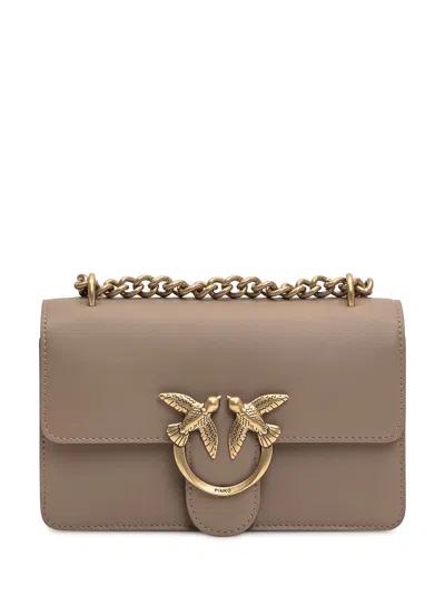 Pinko Chic Mini Love Shoulder Bag In Brown