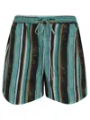 Pinko Chic Mini Shorts With Unique Stripe Print In Multi