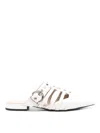 Pinko Pointed-toe Buckle Detailed Slip-on Slides In White