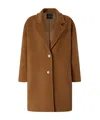Pinko Single-breasted Wool-blend Cloth Coat In Brown
