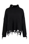 Pinko Chitone Ribbed Roll-neck Sweater In Black