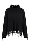 Pinko Chitone Ribbed Roll-neck Sweater In Black